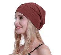 osvyo Cotton Chemo Hats Soft Caps Cancer Headwear for Women Hair Loss Sealed Packaging, rust red, One Size