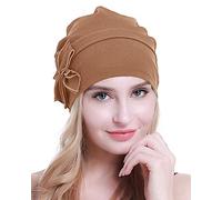 osvyo Cotton Chemo Turbans Headwear Beanie Hat Cap for Women Cancer Patient Hairloss Deep Apricot