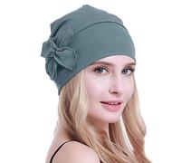 osvyo Cotton Chemo Turbans Headwear Beanie Hat Cap for Women Cancer Patient Hairloss Light Olive