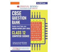 Oswaal CBSE Question Bank for Class 12 Computer Science | Chapter-wise and Topic-wise: Solved Papers (2017-2026) | Includes 2026 Papers- fully solved | With oswaal.ai | For 2027 Exam