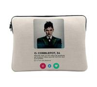 Oswald Cobblepot Penguin Social Network Dredge Computer and Tablet Case Linen Look 10 Inches Protective Laptop Sleeve Printed in France