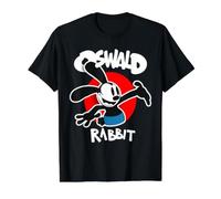 Oswald Rabbit Vintage Cartoon Bunny Red Value Graphic T-Shirt, Men, Black, M
