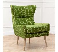 Oswald Woven Jacquard Velvet Chair olive