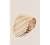 Oswin Hyde Men's Geometric Stripes Cream Brown Orange Tie Oswin Hyde Multicolor One Size