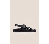 Oswin Hyde Men's Saxon Brown Leather Sandals in Black | Size: 8 Oswin Hyde Black 8