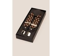 Oswin Hyde Men's Square & Compasses Clip On Braces in Brown Oswin Hyde Brown One Size