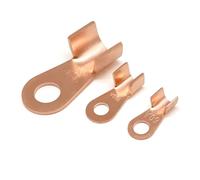 OT Cable Connector Wire Terminal OT Type 3A 5A 10A 20A 30A 40A 50A 60A 80A Red Copper Bare Nose Lugs Crimp Open Mouth Cable Connector Splice(20A,100pcs)