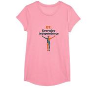 OT: Everyday Independence - Occupational Therapy Empowerment T-Shirt, Girls, Pink, Medium