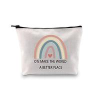 OT Gift Occupational Therapy Worker Gift Rainbow Makeup Bag OTs Make The World A Better Place OT Retirement Gift (OTs Make Makeup EU)
