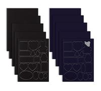 OT-NVWOZR 10 Pcs Nylon Down Jacket Repair Patch Kit, 2Pcs Pre-Cut and 8Pcs No-Cut Self-Adhesive Waterproof Repair Tape for Tents, Coat Clothing, Sleeping Bags(Black,Navy Blue)
