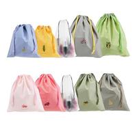 OT-NVWOZR 10PCS Waterproof Drawstring Bag, 8 Colorful Travel Storage Bags & 2 Clear Bags, Portable Plastic Travel Organize Pouch for Swimming Gym Pool Beach Sports Wet Cloth Shoes