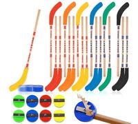 OT-NVWOZR 18pcs Hockey Pencils With Erasers, Colorful Sticks With 8 Round Manual Sharpeners, Bulk Set for Students, Fans, Sports Favors and Gifts
