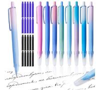 OT-NVWOZR Retractable Fountain Pen, 8PCS Refillable Writech Pens with 20pc Erasable Ink Sacs, 0.38mm Fine Nib Smooth Writing No Leaking Stationery for Painting School Office Home