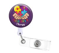OT Occupational Therapy Therapist Badge Reels Holder Retractable ID Clip for Nurse Name Tag Card Cute Funny Fun Cool Nursing Doctor Office Alligator Clip Present ZJK139