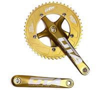 OTA Bicycle Crankset Single Speed Bicycle Crankset 48T 170 mm Crank Arms 130 BCD Folding Bike Crankset for Single Speed Bicycle, Track Road Bike, Fixed Gear, Fixie, Dahon (Gold)