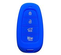 Otai Silicone Car Key Cover Case Compatible with Hyundai Santa Fe Tucson NEXO NX4 Atos Remote Smart Car Accessories (Blue 4 Buttons B)