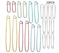 OTAIVE 12Pcs Knitting Stitch Holders,Assorted Colors Aluminium Cable Needles Stitch Holder Set Aluminum Crochet Lite for Blankets Scarves Other Knitting Project Crochet Projects(mutil)