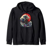Otaku Kawaii Anime Manga Samurai Ramen Y2K Cyberpunk Japan Zip Hoodie
