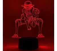 Otaku Lamps Luffy One Piece - Anime Lamp Figure Night Light, 16 Color RGB LED - Remote, 3D Anime Room Décor Gift for Otaku