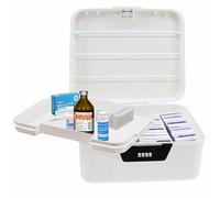 otamonkli Lockable Medicine Box,2 Layer Medication Storage Lock Container,Craft Storage Organiser with Code,Sewing Bin,Small Tool Box for Medicine,Snacks,Phone,Tablet Jail,Office Documents Safety