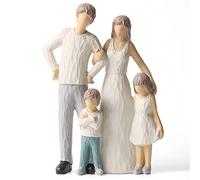 OTANG Family of 4 Figurines - Hand Painted Parents and Kids Sculpture Statues, Best Gifts for Wife, Husbands, Her, Him