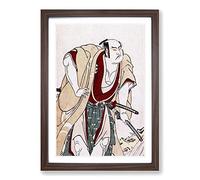 Otani Hiroji III as a Samurai by Katsukawa Shunsho Framed Print | A2 Walnut Framed Wall Art | Ready to Hang | Modern Nature Picture | Living Room Bedroom Lounge Office