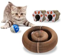 OTANIMACHI 2 PCS Kitty Curlz, a cat Toy Designed specifically for Indoor Cats, is a Magical Accordion-Style cat Scratching Board Toy Equipped with Balls and Bells. (2)
