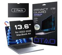 OTAO (2 Pack) Magnetic Privacy Screen for MacBook Air 13 Inch (2022-2025 M2/M3/M4), Removable Washable Reusable Matte Anti Glare Blue Light Protector Private Security Filter for 13.6" Mac Laptop