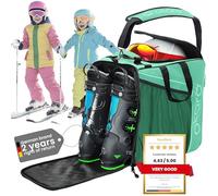Otaro Skischuhtasche Kinder mit Helmfach (Kinder | 27 L | Mintgrün) Premium Skitasche für Skischuhe | Auch ALS Schlittschuhtasche Oder Inlinertasche | Ski Tasche, Skisack Set, Skischuhtaschen