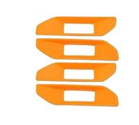 OTBEHUWJ Car Interior Mouldings for F&ord for Ranger T9 2023 2024 Car Carbon Fiber Inner Accessories Door Pull Handle Frame Trim Cover Stickers 4PCS Panel Frame Cover(Orange)