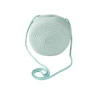 OTBEHUWJ Handbag Summer Woven Straw Crossbody Bags Round Rattan Beach Small Handbag Travel Female Shoulder Bag-Mint-One Size
