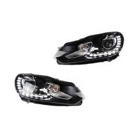 OTBEHUWJ Headlights For VW For Golf MK6 2009-2012 Car Front Lamps Assembly Upgrade R20 Tears Style LED Laser Projector Lens(Silver)