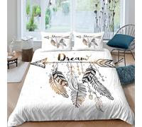 OTBSDNKZZ 3D Design Super Soft Microfibre Dream arrow Duvet Cover Sets Breathable Bedding Set with Pillow Cases Boho feather design Comforter Cover All Season for Men Women Kids King（220x240cm）
