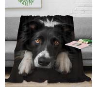 OTBSDNKZZ 3D Printed adorable dog Bedding Blanket Microfiber Ultra Soft Warm Bedding black white pet Bed Throw Compact Portable Non Pilling for Travellers Campers Families 50x60inch(127x152cm)