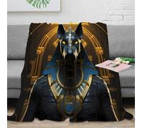 OTBSDNKZZ 3D Printed Ancient god Throw Blanket Microfiber Warm Thermal Bedding Soft Egyptian deity Warm Blanket Compact Portable Non Pilling for Campers Travellers Families 80×90inch(200x230cm)
