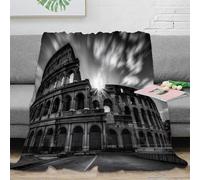 OTBSDNKZZ 3D Printed AncientArena Fluffy Blanket Microfiber Ultra Soft Warm Bedding HistoricMonumentStyle Blanket Premium Gift for Birthday Anniversary Holiday Celebrations 40x50inch(100x130cm)