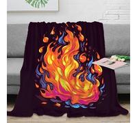 OTBSDNKZZ 3D Printed art design Couch Blanket Microfiber Warm Soft Bedding Cosy vibrant fire Living Room Throw Anti Static Wrinkle Free for Families Households Guests 60x80inch(150x200cm)