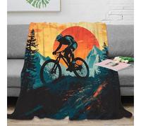 OTBSDNKZZ 3D Printed at sunset Cozy Throw Blanket Microfiber Warm Soft Bedding Cosy Adventure cycling Bed Blanket Luxurious Gift for Wedding Anniversary Newlyweds Couples 70×80inch(180x200cm)