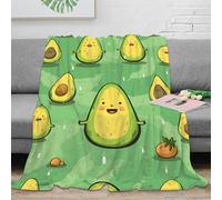 OTBSDNKZZ 3D Printed Avocado cartoon Bedding Blanket Microfiber Warm Cosy Bedding Soft kawaii cute Cosy Throw Heartfelt Gift for Colleagues Mentors Loved Ones 80×90inch(200x230cm)
