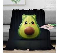 OTBSDNKZZ 3D Printed Avocado Cat Bedding Throw Microfiber Ultra Soft Warm Bedding Kawaii Cute Design Bedding Blanket Compact Portable for Students Gamers Movie Nights Teens 40x50inch(100x130cm)