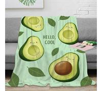 OTBSDNKZZ 3D Printed Avocado cute Cozy Throw Blanket Microfiber Soft Warm Bedding Kawaii illustration All Season Blanket for Housewarming Birthday Holiday Gifting 50x60inch(127x152cm)
