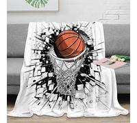 OTBSDNKZZ 3D Printed basketball slam Blanket Ultra Soft Microfiber Bedding Warm Breathable sports action Throw Blanket Lightweight Machine Washable for Adults Kids Families 40x50inch(100x130cm)