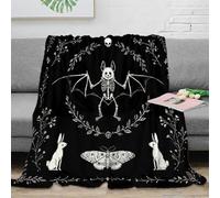 OTBSDNKZZ 3D Printed bat skeleton Bedding Throw Microfiber Ultra Soft Warm Bedding gothic Halloween Bedding Blanket for Holiday Celebrations Birthday Anniversary 50x60inch(127x152cm)