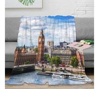 OTBSDNKZZ 3D Printed BigBen-London Blanket Microfiber Warm Soft Bedding Cosy HistoricArchitectureStyle Lounge Throw Compact Portable for Students Gamers Travellers Young Adults 80×90inch(200x230cm)