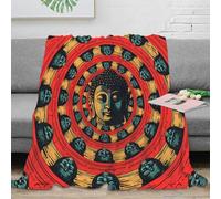 OTBSDNKZZ 3D Printed Buddha faces Cozy Throw Blanket Microfiber Soft Warm Bedding spiritual art All Season Blanket Lightweight Machine Washable for Adults Teens Couples 40x50inch(100x130cm)