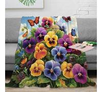 OTBSDNKZZ 3D Printed Butterfly Garden Sofa Throw Microfiber Ultra Soft Warm Bedding Floral Art Bed Throw Luxurious Gift for Parents Grandparents Family Members 80×90inch(200x230cm)
