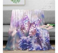 OTBSDNKZZ 3D Printed Butterfly in bloom Bedding Blanket Ultra Warm Microfiber Soft Cosy Nature fantasy art Lounge Throw Wrinkle Resistant Non Pilling for Families Couples Guests 80×90inch(200x230cm)