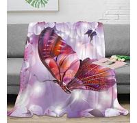 OTBSDNKZZ 3D Printed butterfly wings Bedding Throw Microfiber Warm Cosy Bedding Soft fantasy floral art All Season Blanket No Shedding for Students Teens Office Workers Gamers 70×80inch(180x200cm)
