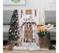 OTBSDNKZZ 3D Printed Christmas decor Bedding Throw Microfiber Warm Cosy Bedding Soft Classic holiday All Season Blanket No Shedding for Students Teens Office Workers Gamers 80×90inch(200x230cm)