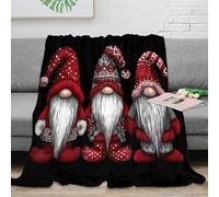 OTBSDNKZZ 3D Printed Christmas gnomes Cosy Throw Microfiber Warm Thermal Bedding Soft Festive holiday Couch Blanket Machine Washable No Shedding for Adults Couples Households 70×80inch(180x200cm)